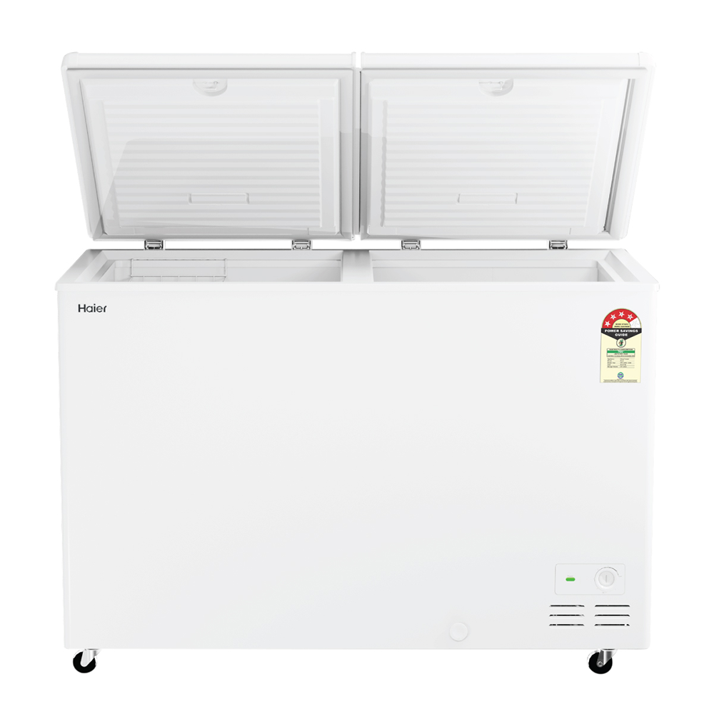 Haier Deep Freezer 320L, Hard Top Convertible Double Door (White)
